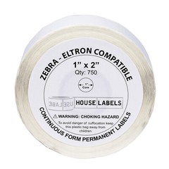 ZEBRA / ELTRON 1×2 (1″ x 2″) Direct Thermal Labels – (24) Rolls of 750 Labels