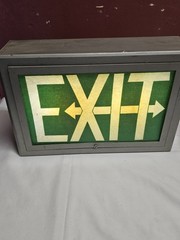 Old School Illuminated EXIT Sign Light Box, Hardwired Wall Mount – Novelty