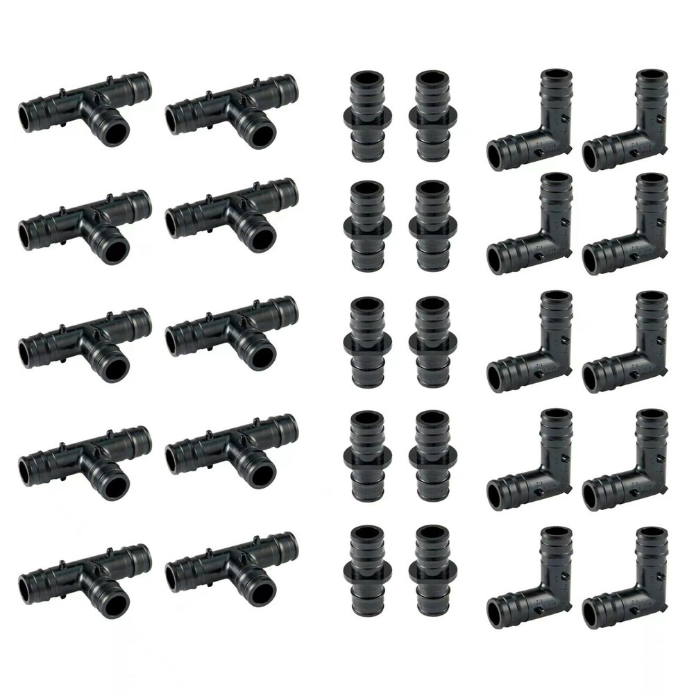 EFIELD 30 PCS Pex A Poly Expansion Fittings 1/2″ Elbow Coupler Tee (10 PCS/Each)