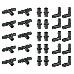 EFIELD 30 PCS Pex A Poly Expansion Fittings 1/2″ Elbow Coupler Tee (10 PCS/Each)