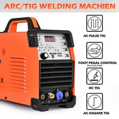 HITBOX 200A AC/DC HF TIG Welder Aluminum Pulse MMA 220V W/Foot Pedal Machine NEW