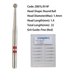 Dental Diamond Burs Zirconia Cutting Burs FG Round End Taper Cylinder Football
