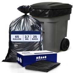 Plasticplace 65 Gallon Trash 2.7 Mil Heavy Duty Garbage Can 50 X 48 25 Count