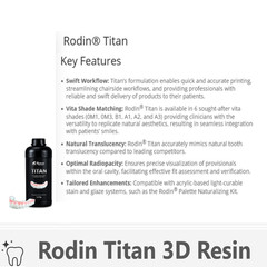 Rodin Titan 3D Printing Resin, All Shades, 300g, 600g, 1.2kg Bottle, Dental