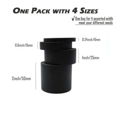 Black Painters Tape Masking Tape 2 1 3/4 1/4 Inch Wide Multi Size 4 Assorted Ma