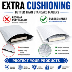 Poly Bubble Mailers Padded Shipping Envelopes Self Seal #000-#7 Bulk Pack