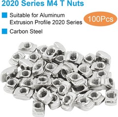 100pcs M4 T-Slot Nuts 2020 Series Hammer Head Carbon Steel Aluminum Profile
