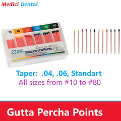GUTTA PERCHA 60 POINTS 04 or 06 TAPER, STANDART, All Sizes #30 15 20 25 35 40 45