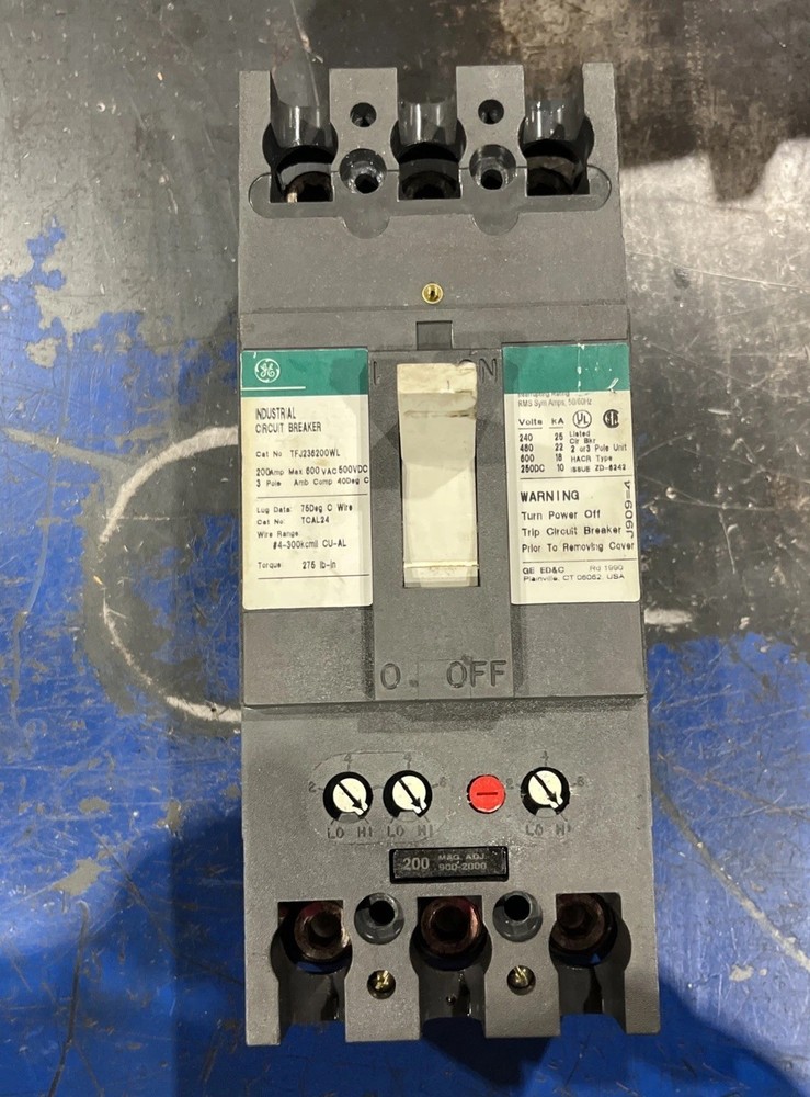 🔥GE TFJ236200WL 200A 600V 3P Circuit Breaker, Used Free Shipping🇺🇸