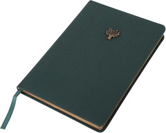 Eccolo Yellow Daisy Emblem Blank Lined Journal Notebook, 256 Ruled Pages, Padded
