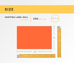 ZEBRA 4×6 COLOR (4″ x 6″) ORANGE Direct Thermal Labels – 1″ Core – (2) Rolls/250