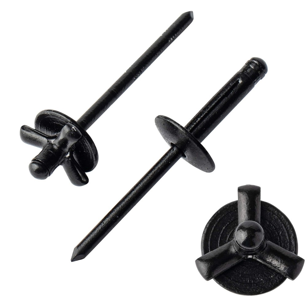 ISPINNER 50pcs 3/16″ x 1″ Large Head Tri-Fold Exploding x 1″, Black