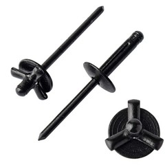 ISPINNER 50pcs 3/16″ x 1″ Large Head Tri-Fold Exploding x 1″, Black