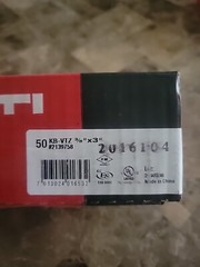 2 Boxes of 50 HILTI KB-VTZ Kwik Bolt Expansion Anchor 2139758 3/8″X 3″ 100 total