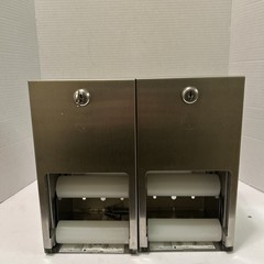 Bradley lot of 2 Commercial 2 Roll Toilet Paper Dispenser Stainless Steel, Locks