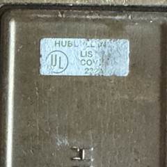 Hubbell S3920 Brass Floor Outlet Cover Plate 3×5 NOS Industrial