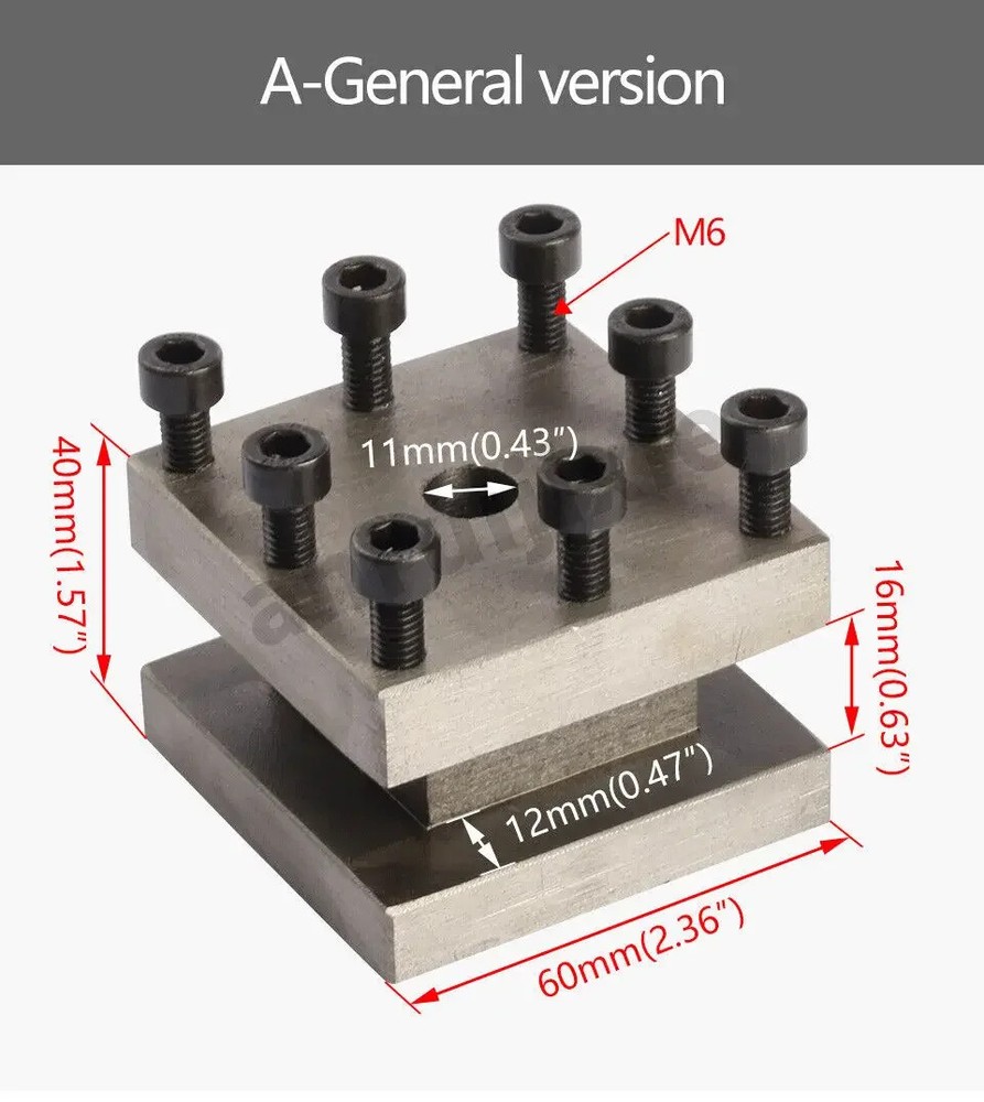 Lathe Four-position tool post 60mm/Tool Holder/Square Tool Post Rest WM210V