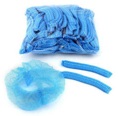 100 pcs Blue Bouffant Cap Non-Woven, for Dental Medical, Factory & Food Industry