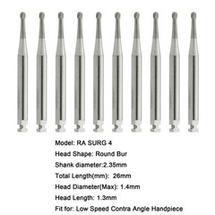 WAVE Dental Carbide Latch Burs Long Round Ball RA SURG Bur Contra Angle 22/26mm
