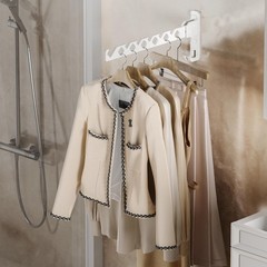 Wall Mount Coat Hanger Holder White Clothes Drying Organizer Rack Garment Hoo…