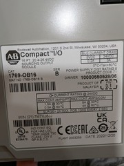 Allen-Bradley CompactLogix 1769-L24ER-QBFC1B PLC Used w/ 1769-IQ16 and 1769-OB16