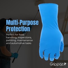 PIP Grippaz Food Plus 8 Mil Nitrile 12″ Disposable Gloves 48-Pack, Fish Scale…