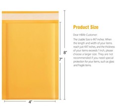 Hblife 50Pcs Bubble Mailers, 4X8 Inches Self Seal Kraft Poly Mailers,