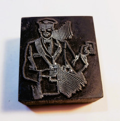 Vintage Letterpress Printing Blocks Lot Advertising Stamp Graphic Cut Art Copper
