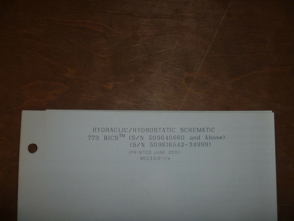 Bobcat 773 BICS Skid Steer Hydraulic Hydrostatic Diagram Manual 509640660 UP