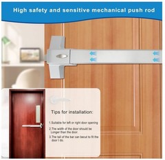 suermany Push Bar Panic Exit Device with Exterior Lever and 5 Keys 27.5″ Long