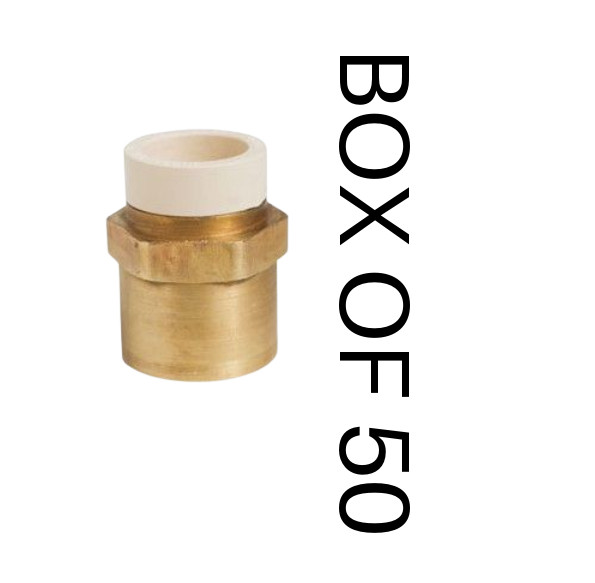 CASE OF 50 SIOUX CHIEF 647-CG2 1/2″ CPVC X 1/2″ FIP BRASS ADAPTER