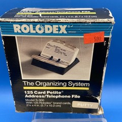 ROLODEX Petite vintage 1990s Address/Telephone File Model S-300 Putty extras box