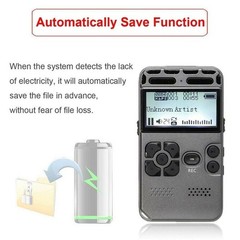 64GB Digital Voice Recorder with LCD Display & MP3 Playback