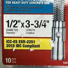 Red Head Trubolt 12017 Wedge Anchors, 1/2” x 3-3/4″ (10-Pack) HD Concrete Use