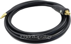 Lightweight 50mm Dinse Adapter Plug with Integrated Gas-Through for TIG Welding