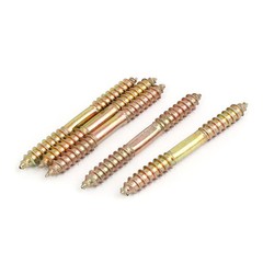 5Pcs M8 x 74mm Double Ended Thread Wood to Wood Furniture Fixing Dowel Screw