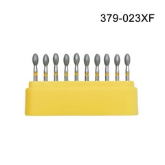 10Pcs Dental Diamond Burs Round Ball High Speed Drills 379/023XF Extra Fine Grit