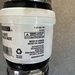 Everbilt EV-QV15 1-1/2 in Quiet PVC Check Valve Black White Slip-Joint Connect