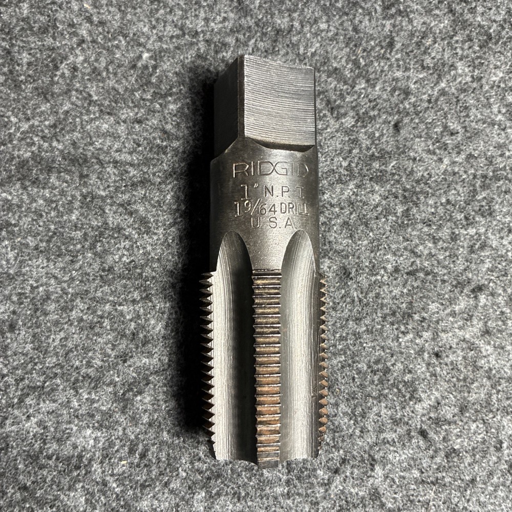 RIDGID 1 Inch NPT 1 9/64 Drill Pipe Tap, 5 Flute, Made in USA