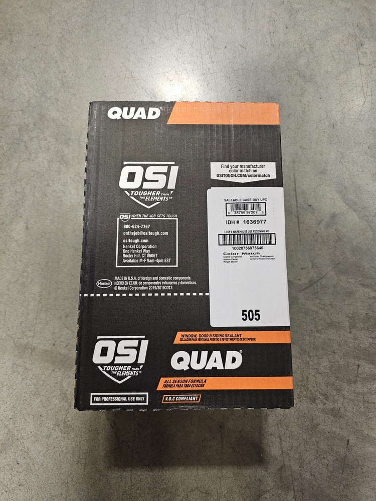 12 Pack OSI QUAD VOC #505 Window, Door & Siding Sealants 1636977 Gray