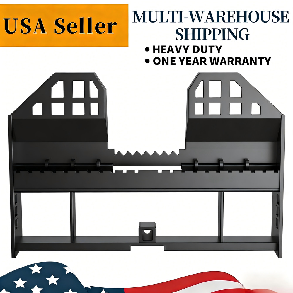 Heavy-Duty Pallet Fork Frame with 2″ Receiver for Skid Steer Tractors 4000 LBS