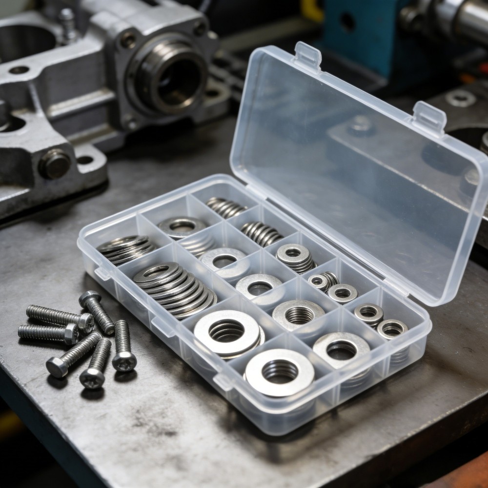660pc 304 Stainless Flat Washer Assortment Kit 6 Size M3 M4 M5 M6 M8 M10