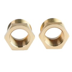 U.S. Solid 2pcs Brass Pipe Fitting Reducer Bushing, MNPT 3/4″ x FNPT 1/2″