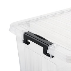 Cetomo Lidded Storage Bin, Stackable Storage Box with Lid and Snap Lock, Clea…