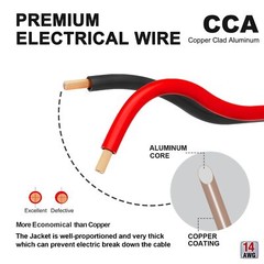 100ft 14/2 Gauge Red Black Cable Hookup Electrical Wire Led Strips Extension Wir