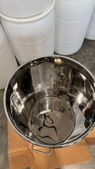 55 Gallon Stainless Steel Drum Sanitary Seamless Open Top with Lid and Handles