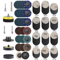 195Pcs 2 inch Hook Loop Sanding Discs Set 1/8″ 1/4″ Shank Holder for Die Grinder
