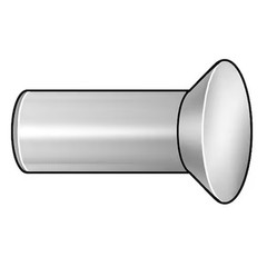 Solid Rivet, Countersunk Head, 0.125 In Dia., 0.625 In L, Brass Body, 100 Pk,