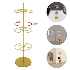 3-Tier Rotatable Round Display Rack for Clothing – Metal Clothes Organizer