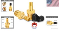 1/4″ NPT Brass Schrader Tank Valve Set – Pack of 2 for Air Compressors